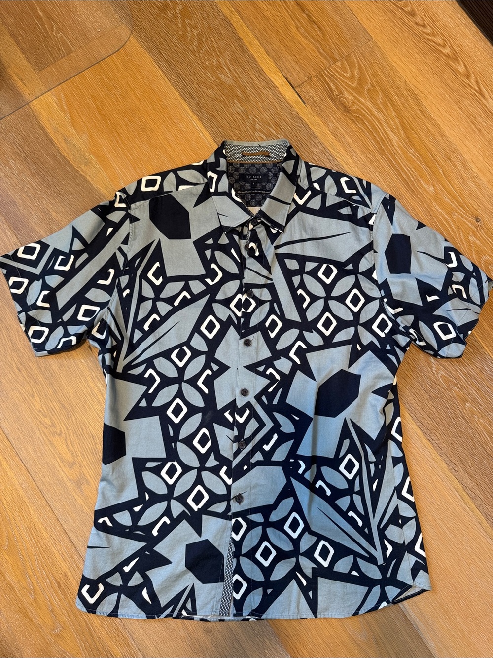 Ted Baker London Short Sleeve Button-Down Shirt Geometric print